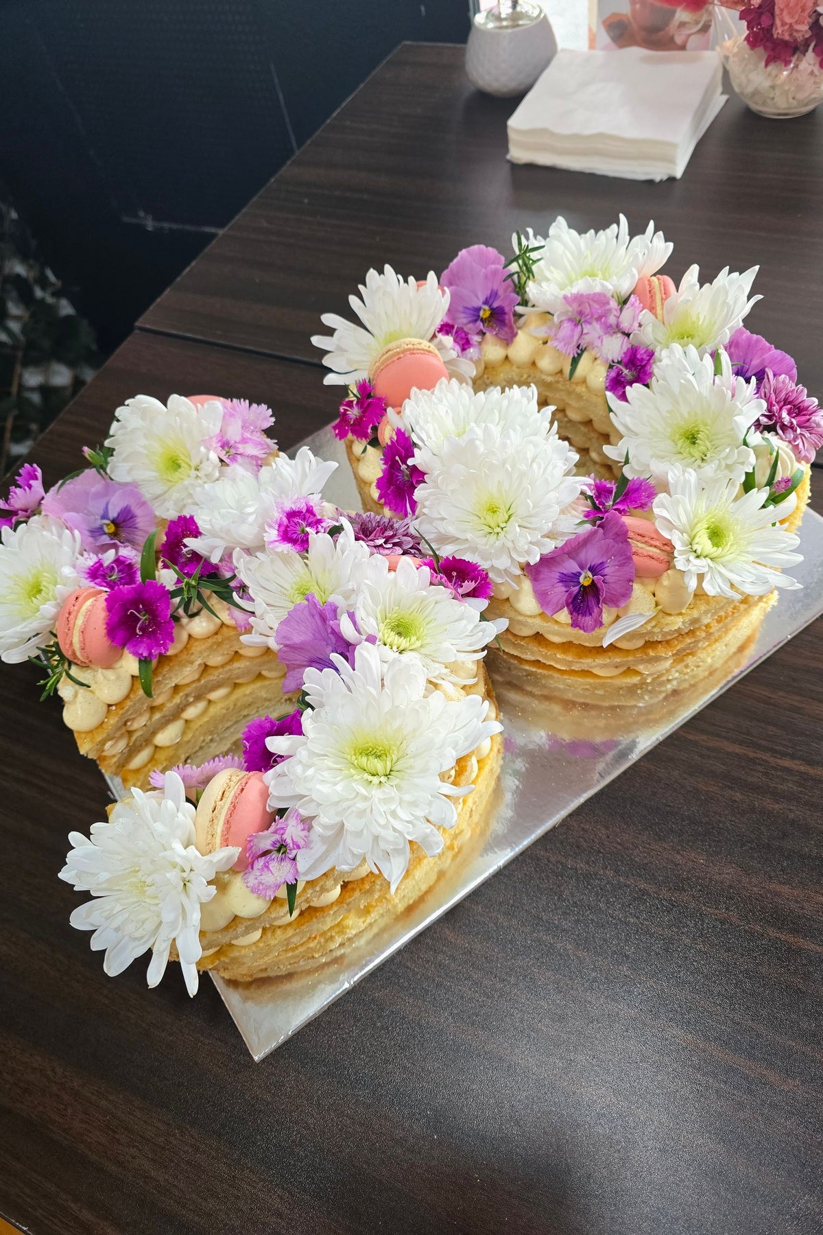 Floral Number Cakes