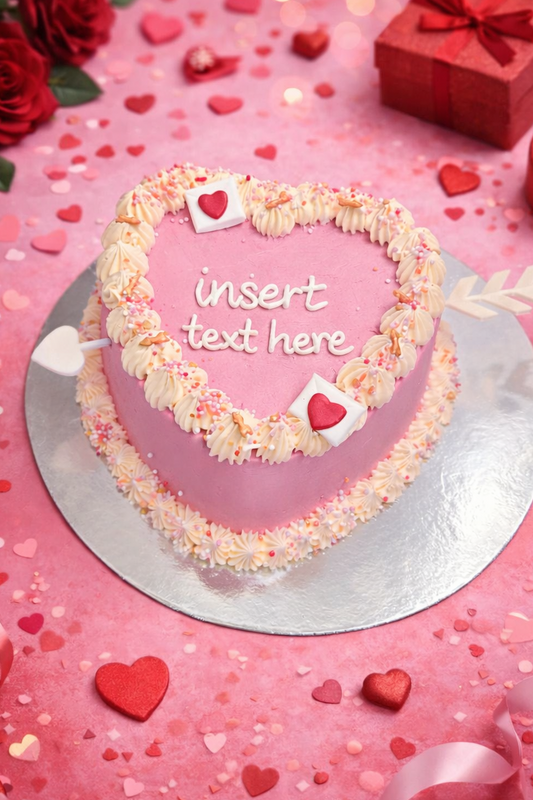 Valentine's Cupid's Custom Heart Cake for 2